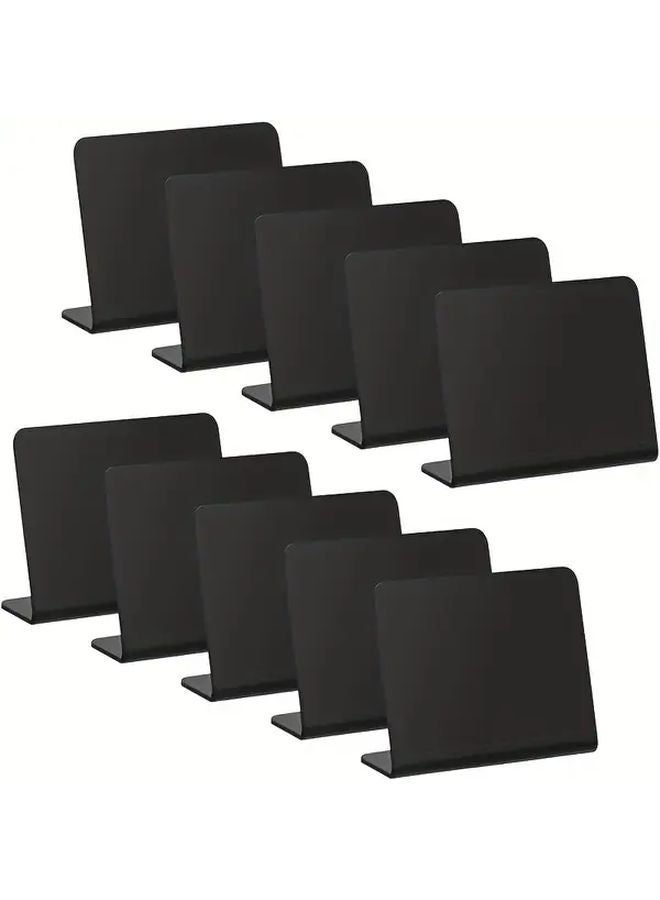 10 قطعة لافتات سبورة صغيرة سوداء على شكل حرف L مقاس 3 × 4 بوصة لعرض طاولة الحفلات - Image 2
