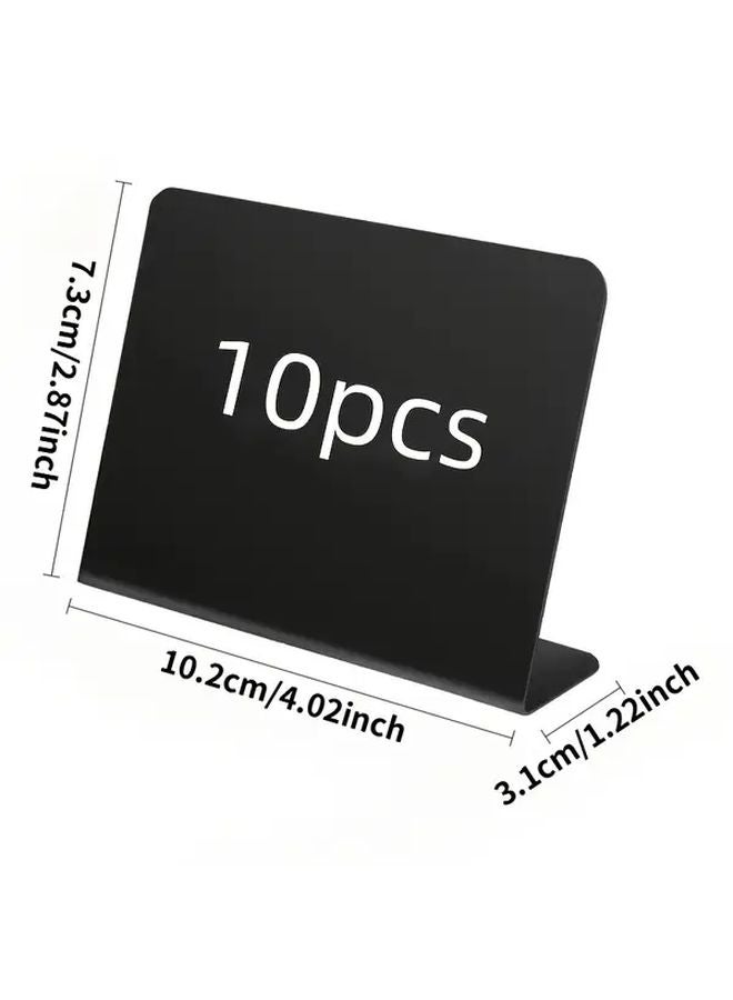 10 قطعة لافتات سبورة صغيرة سوداء على شكل حرف L مقاس 3 × 4 بوصة لعرض طاولة الحفلات - Image 3