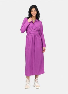Clue Shirt Dress with Tie Belt  - Image 4