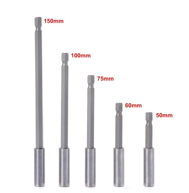 QISF 10-Pieces Magnetic Bit Holder Extension, 1/4 inch Hex Shank Heavy Duty Quick Release for Screws, Nuts, Drills, Handheld Drivers 50/60/75/100/150mm - Image 3