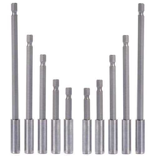 QISF 10-Pieces Magnetic Bit Holder Extension, 1/4 inch Hex Shank Heavy Duty Quick Release for Screws, Nuts, Drills, Handheld Drivers 50/60/75/100/150mm - Image 5