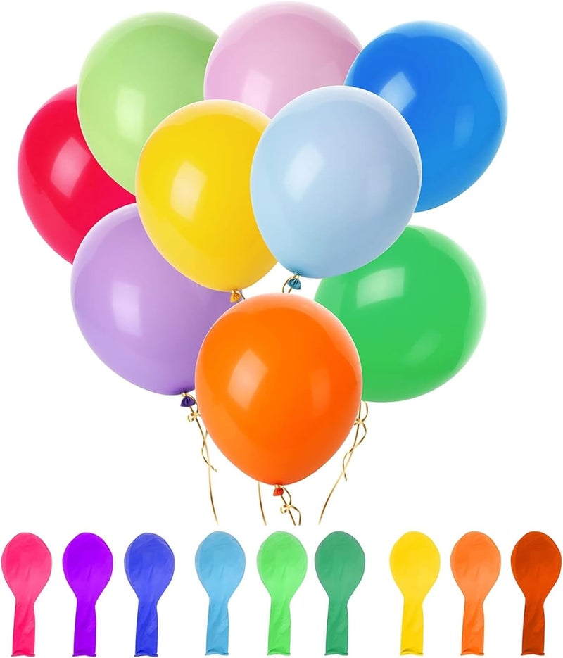 GENZY 200 Assorted Color Balloons - 12 Inch Latex Party Balloons for Birthdays, Weddings, and Celebrations - Image 1