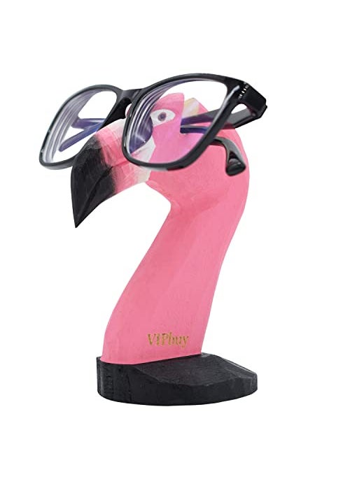 VIPbuy VIPbuy Handmade Wood Carving Eyeglasses Holder Stand Sunglasses Display Stand Home Office Desk Dcor Gift Flamingo 