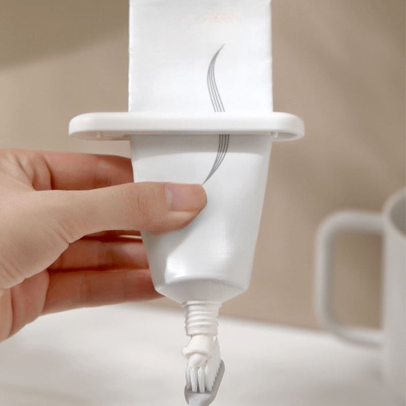 White Manual Toothpaste Squeezer 4pcs Bathroom Hand Cream Facial Cleanser Dispenser - Image 2