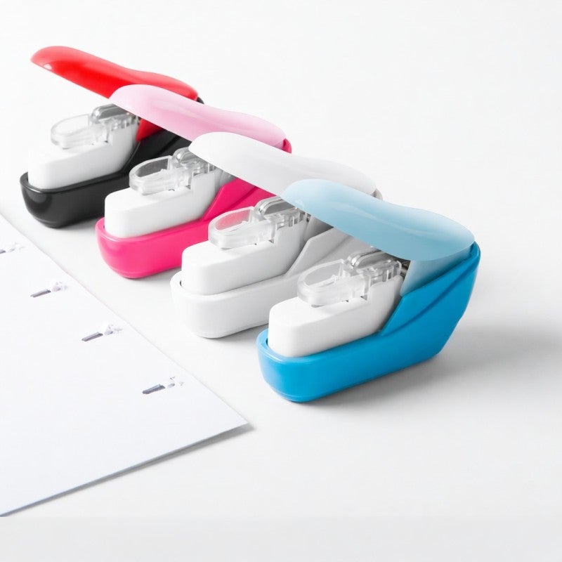Mini Stapler White Stapleless Fastening Tool - Needle-Free Binder for 4 Sheets - Compact Desk Accessory for Home Office - Image 5