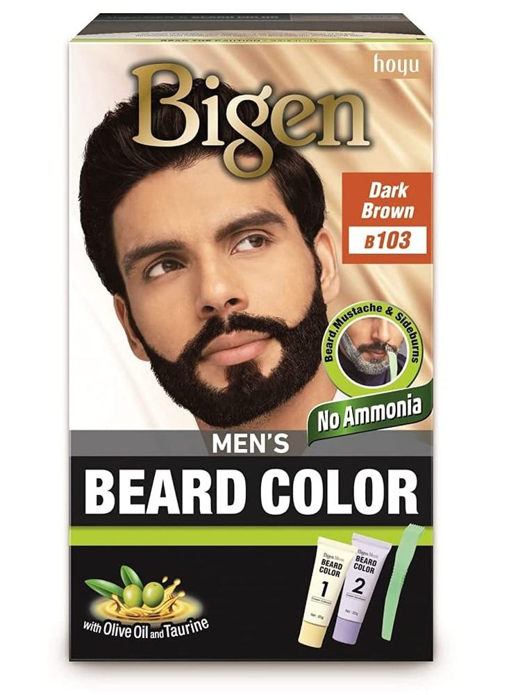 Bigen Ammonia Free Beard Dye , Men Beard Dark Brown B103 - Image 2