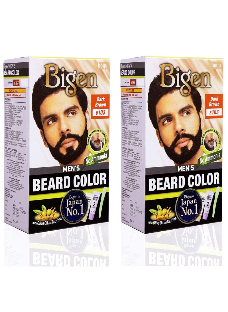 Bigen Ammonia Free Beard Dye , Men Beard Dark Brown B103 - Image 1