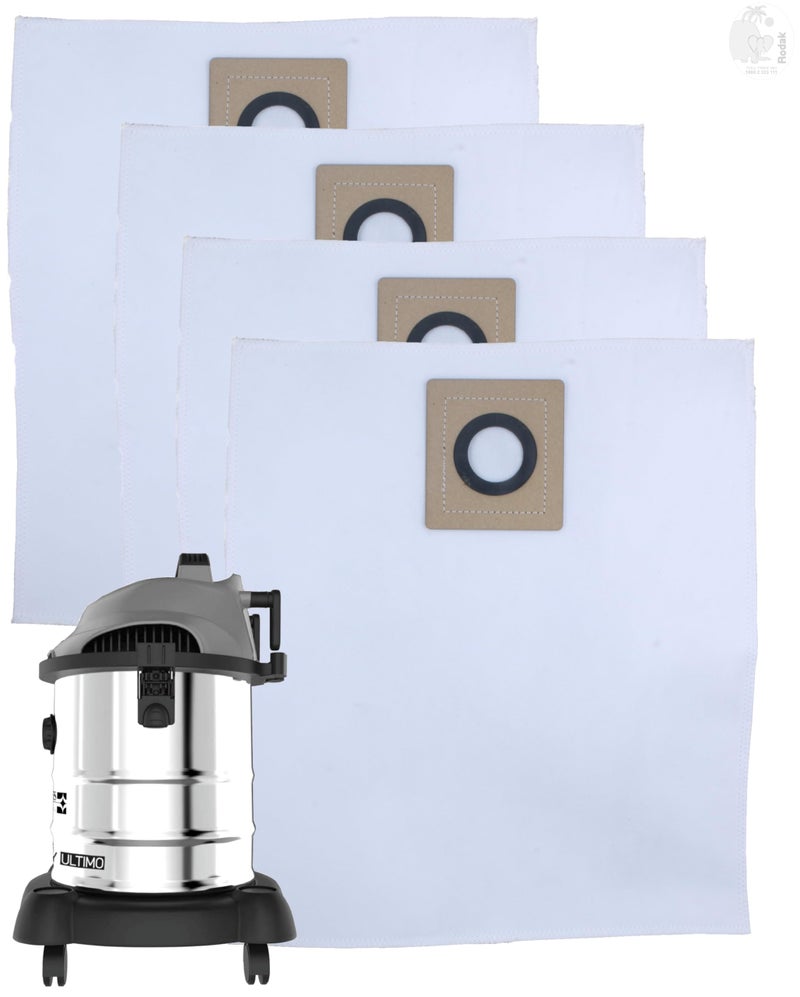 RODAK Set of 4 Dust Bags Compatible with Euroclean Ultimo, Tear Resistant, 3-Ply Dust Bags Provides an Advanced Filtration on Micro-Level Compared to 2 Ply Paper Filters - Image 1