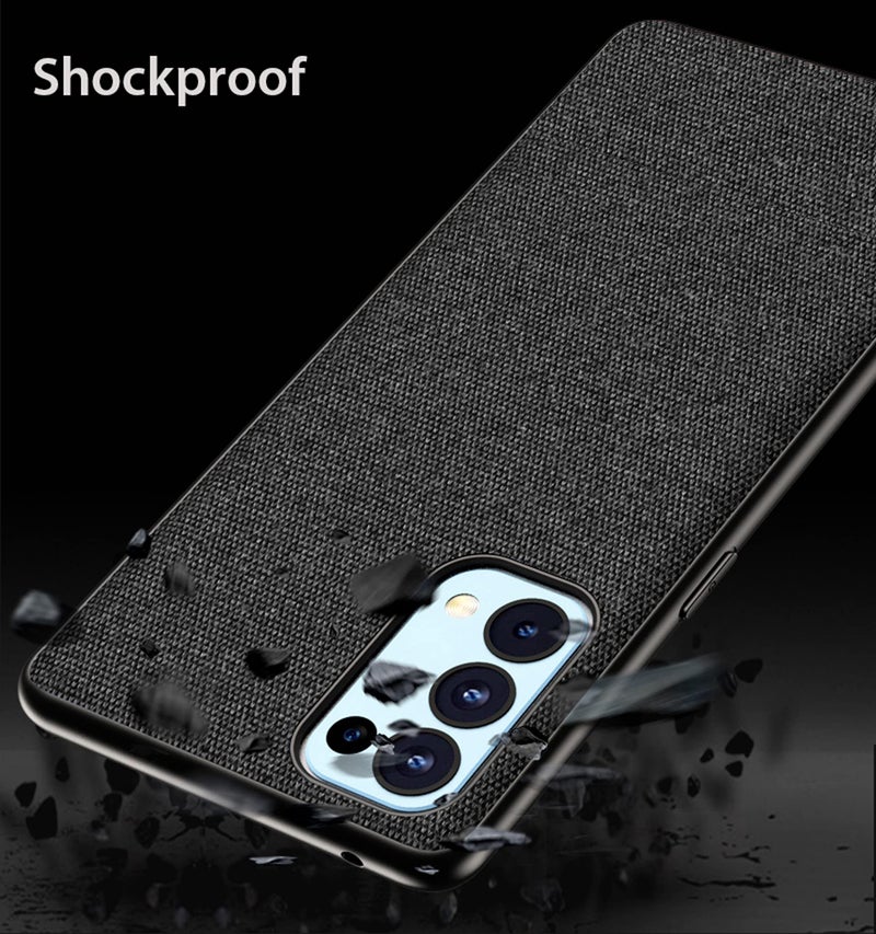 Kapa Soft Full Fabric Protective Back Case Cover for Oppo Reno 5 PRO, Black - Image 4