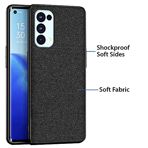 Kapa Soft Full Fabric Protective Back Case Cover for Oppo Reno 5 PRO, Black - Image 2