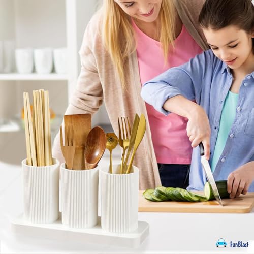 FunBlast Kitchen Organizer - Plastic Self Draining Tableware Storage Box - Spoon, Knife, Fork, Chopstick, Cutlery Holder, Organizer Stand for Kitchen, Dining Table - Image 4