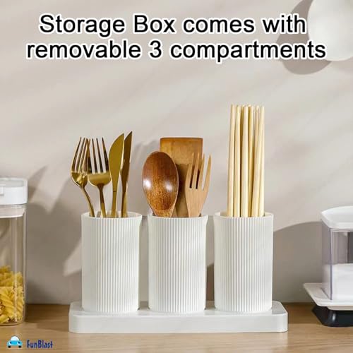 FunBlast Kitchen Organizer - Plastic Self Draining Tableware Storage Box - Spoon, Knife, Fork, Chopstick, Cutlery Holder, Organizer Stand for Kitchen, Dining Table - Image 5