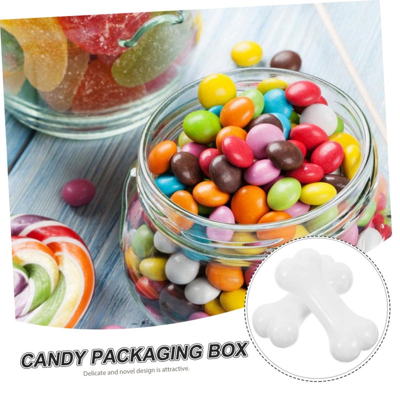White Bone Shaped Plastic Snack Box 12 Pcs Candy Storage Treat Container For Gifts Parties - Image 5