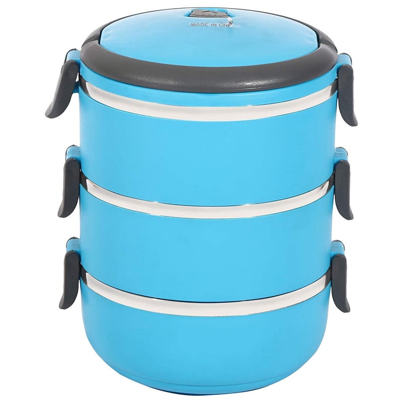 Lunch box, blue, 3 piece