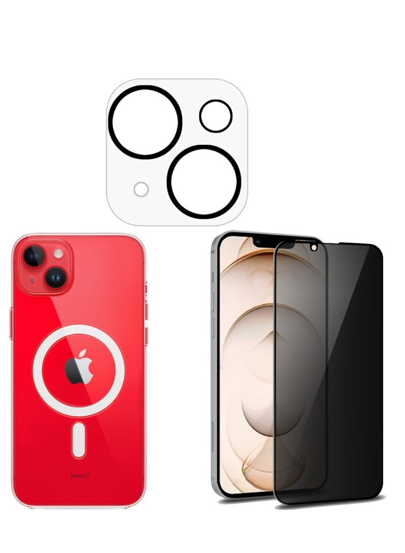 DIGI CORE 3 Pack Full Coverage iPhone 13 Case 6.1 Inch With iPhone 13 Camera Lens Protector And iPhone 13 Privacy Screen Protector 6.1 Inch For iPhone 13 Magsafe Case - Image 1