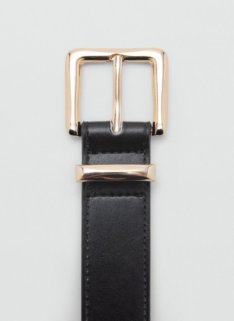 MANGO Stitched Belt With Square Buckle - Image 4