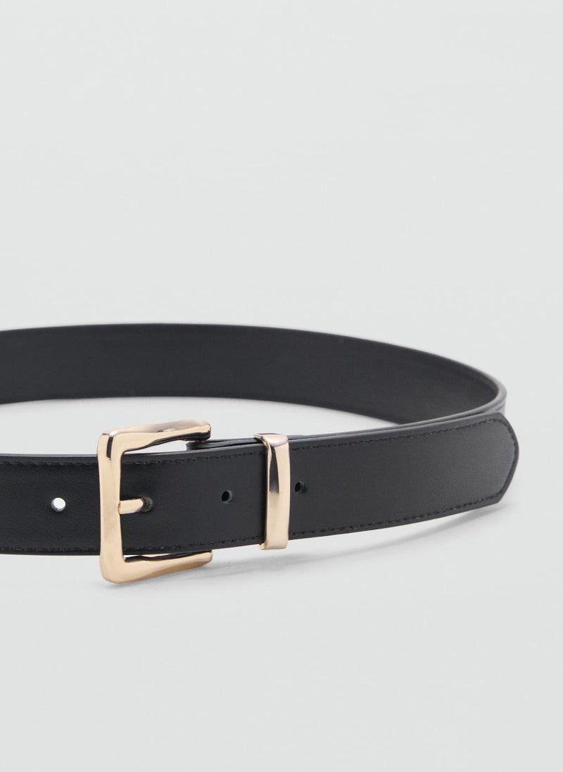 MANGO Stitched Belt With Square Buckle - Image 3