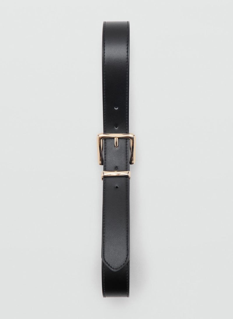 MANGO Stitched Belt With Square Buckle - Image 2