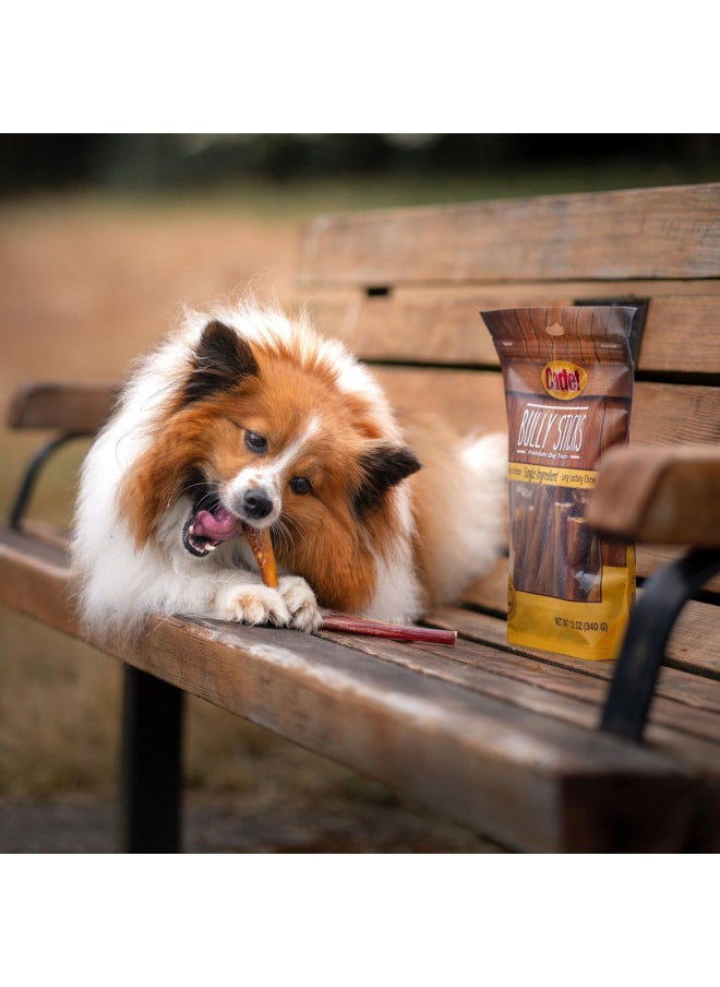 Cadet Bully Sticks for Dogs - All-Natural, Long-Lasting Grain-Free Dog Chews - Bully Sticks for Small, Medium, and Large Dogs - Dog Treats for Aggressive Chewers (12 oz.)