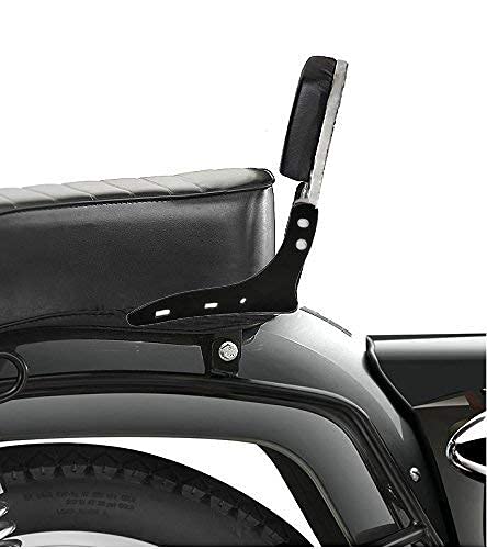 SupremeChoice Bike Backrest/Back Rest Pillion Harley Style Back Support Cushion Chrome Black for Royal Enfield Bullet Classic 500 - Image 2
