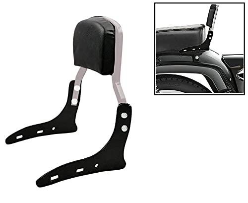 SupremeChoice Bike Backrest/Back Rest Pillion Harley Style Back Support Cushion Chrome Black for Royal Enfield Bullet Classic 500 - Image 5