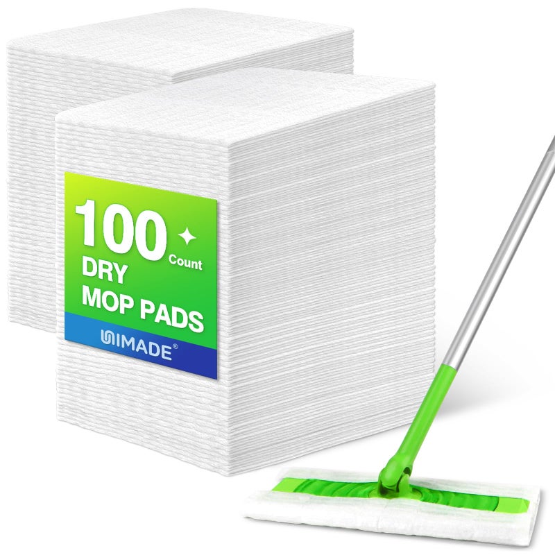UNIMADE Dry Sweeping Cloths, 100 Count Mop Refill Compatible with Swiffer Sweeper - Disposable Duster Refills Mops for Cleaning Hardwood Floor Dust - Image 1