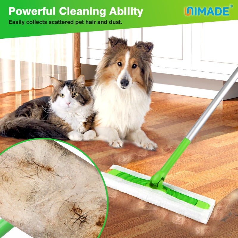 UNIMADE Dry Sweeping Cloths, 100 Count Mop Refill Compatible with Swiffer Sweeper - Disposable Duster Refills Mops for Cleaning Hardwood Floor Dust - Image 2