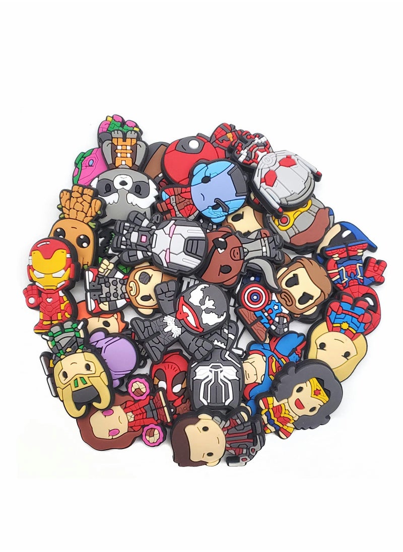 Excefore Shoe Decoration Charms 30 Pcs Croc Charm Jibbitz Super Hero Crocs Accessories  - Image 1