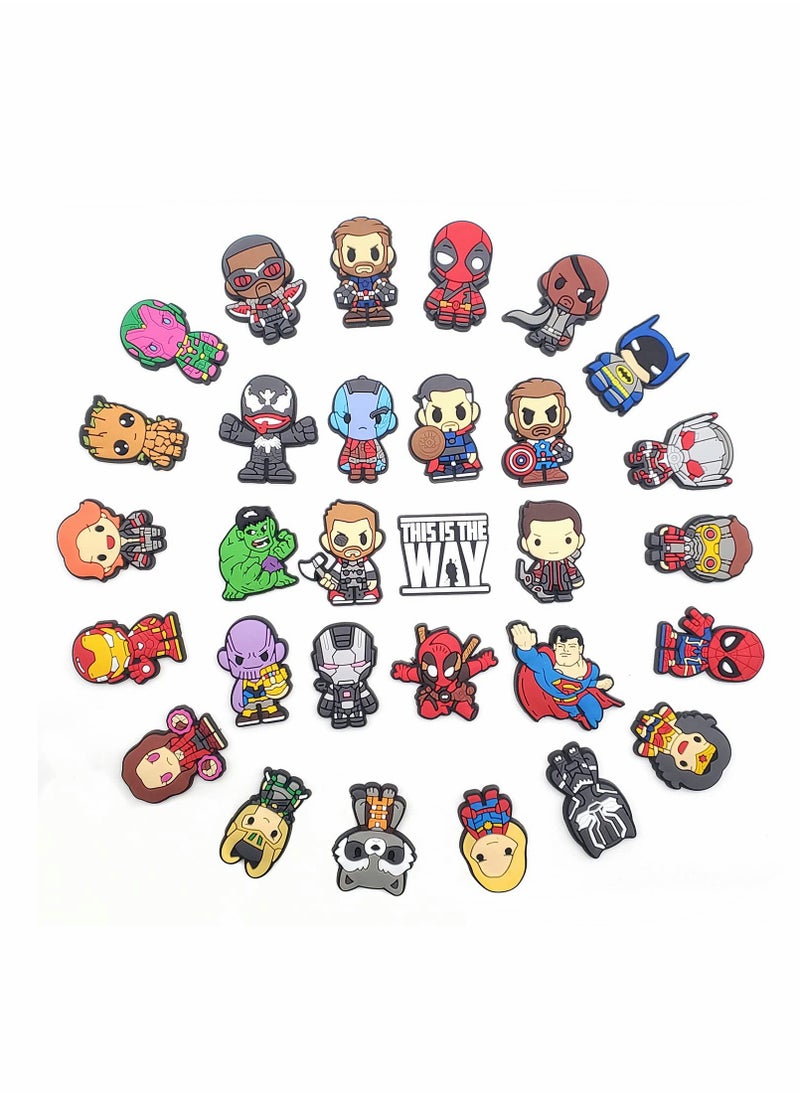Excefore Shoe Decoration Charms 30 Pcs Croc Charm Jibbitz Super Hero Crocs Accessories  - Image 4