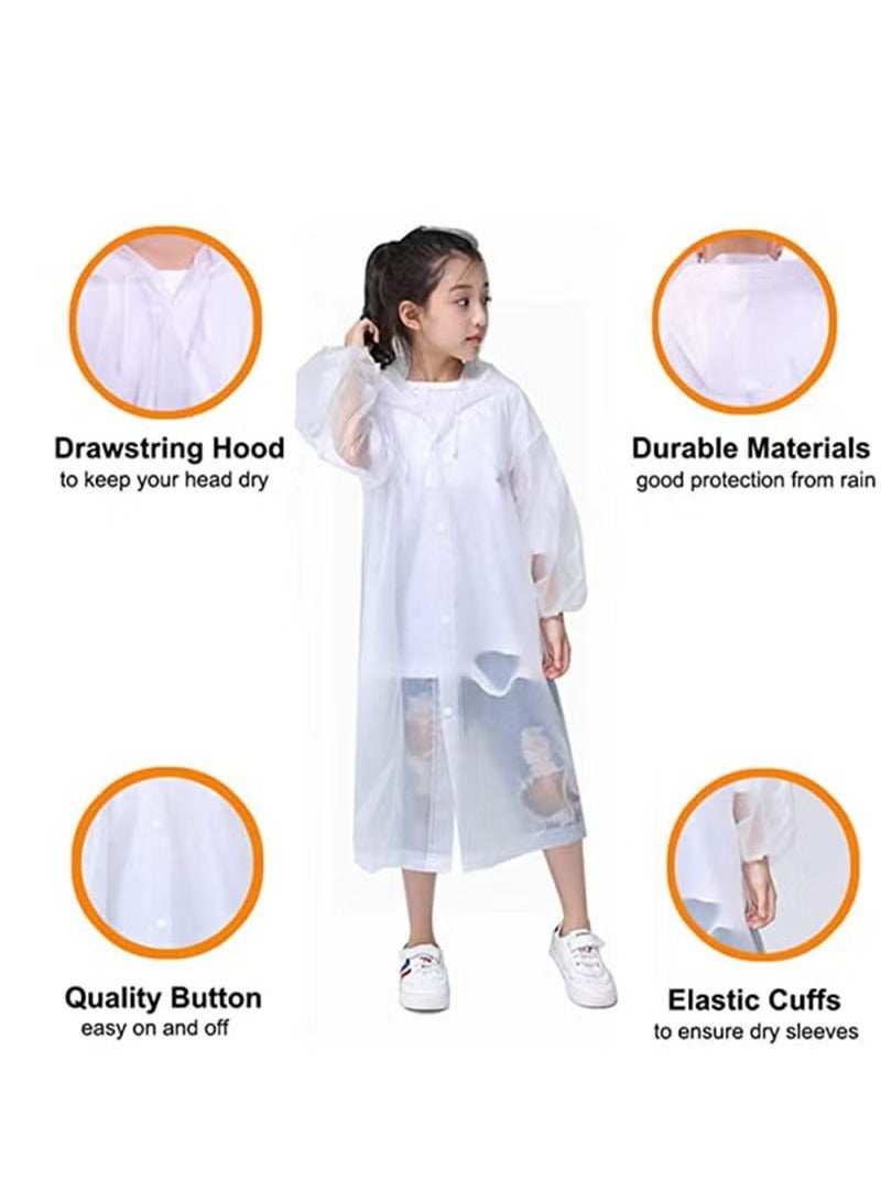 Raincoat for Kids, 【2 Pack】 EVA Coat Reusable Poncho Jacket for Boys and Girls 6-13 Years Old, Emergency Gear for Outdoor Camping Hiking Traveling School  - Image 2