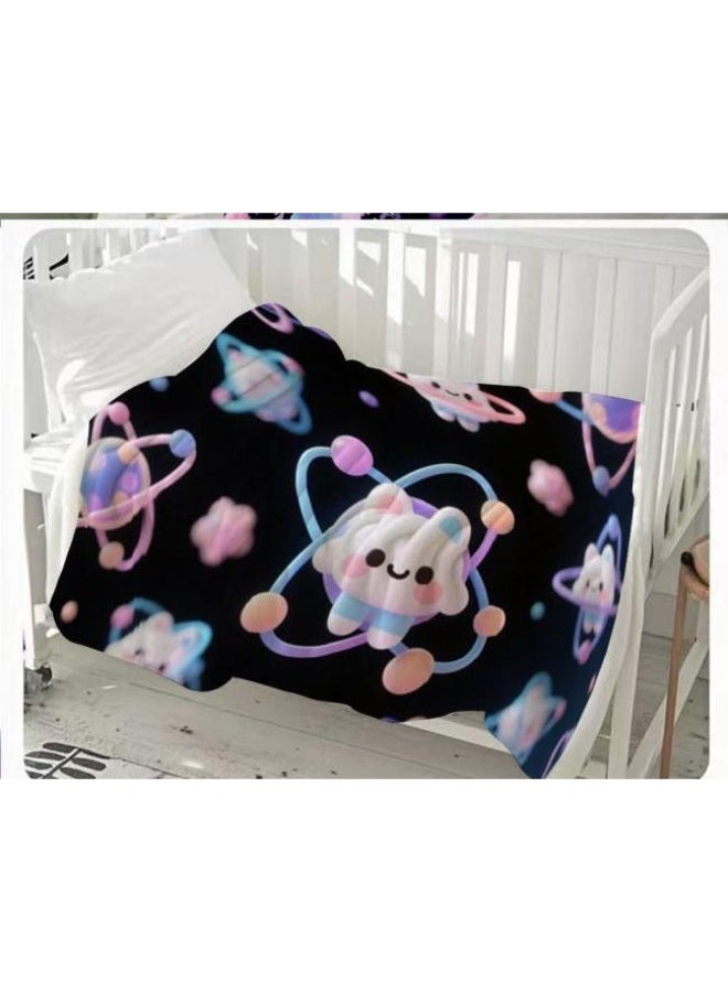 general Baby and children's cartoon flannel thin blanket (warm and comfortable, suitable for sleep, game use) 70cm*100cm - Image 2
