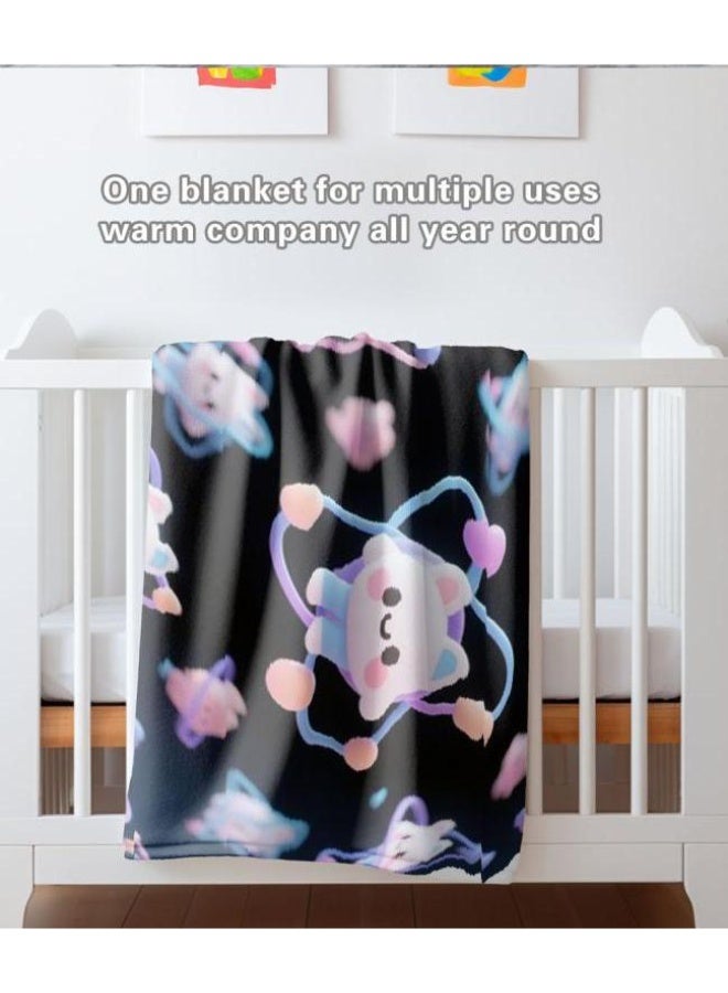 general Baby and children's cartoon flannel thin blanket (warm and comfortable, suitable for sleep, game use) 70cm*100cm - Image 1