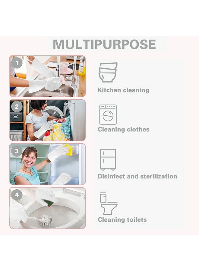 Beauenty Rubber Cleaning Gloves for Household ，Reusable Dishwashing Gloves for Kitchen, Flexible Long-lasting  Waterproof (white) - Image 5