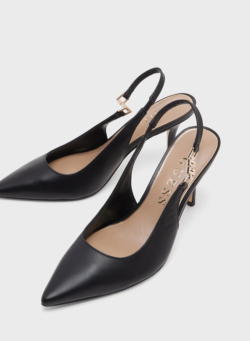 GUESS Pointed Toe Slingback Strap Pumps