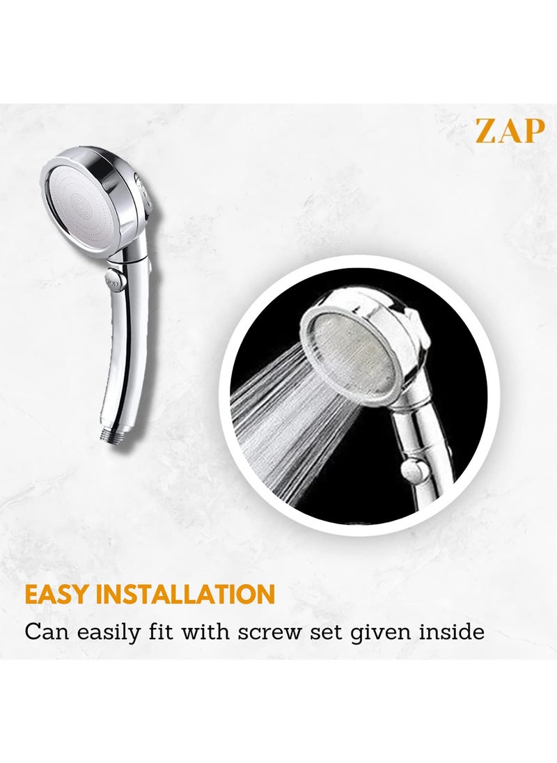 ZAP ZAP COMBO of Hexa Ultra High Grade 304 SS Polished Circular Overhead Shower with Rod and Exotic Series Handheld Shower for Bathroom  - Image 3