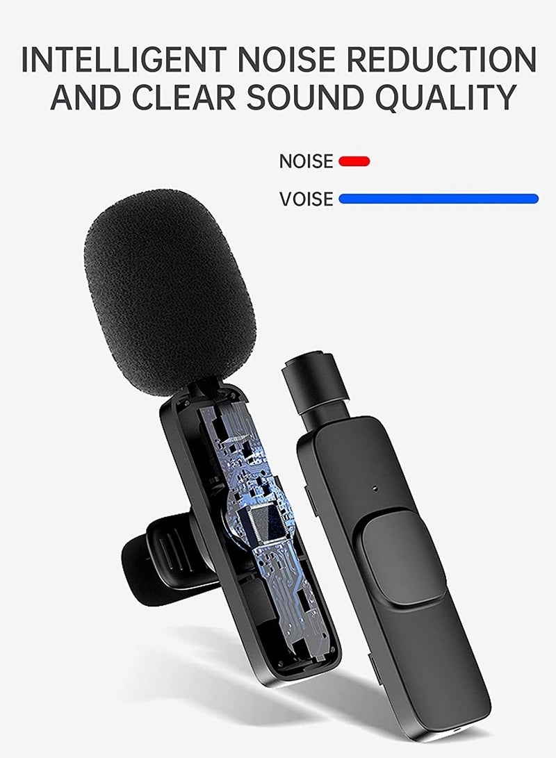 Denx Dual Noise Reduction Wireless Bluetooth Microphone for Video Recording and Live Streaming with Mic Receiver for Android Type-C  - Image 2