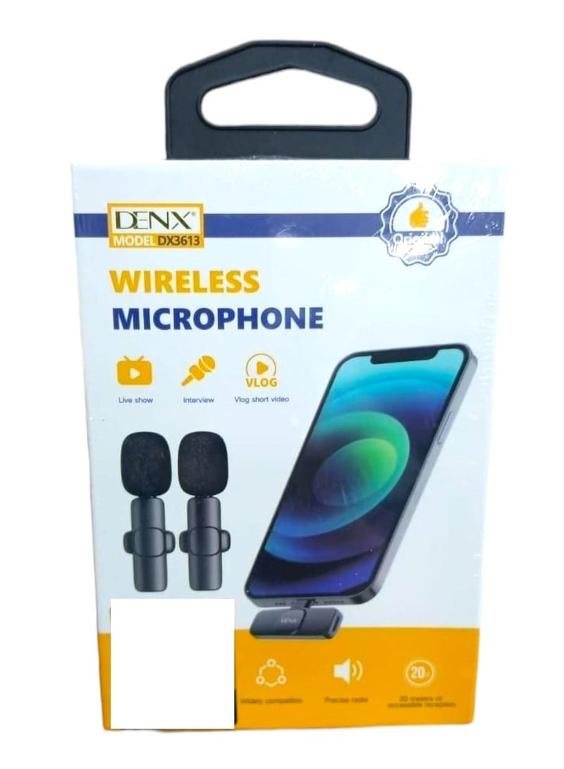 Denx Dual Noise Reduction Wireless Bluetooth Microphone for Video Recording and Live Streaming with Mic Receiver for Android Type-C  - Image 4