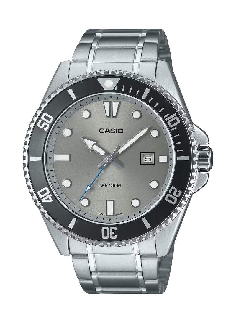 CASIO Quartz Analog Grey Dial Stainless Steel Men's Watch MDV-107D-8AV