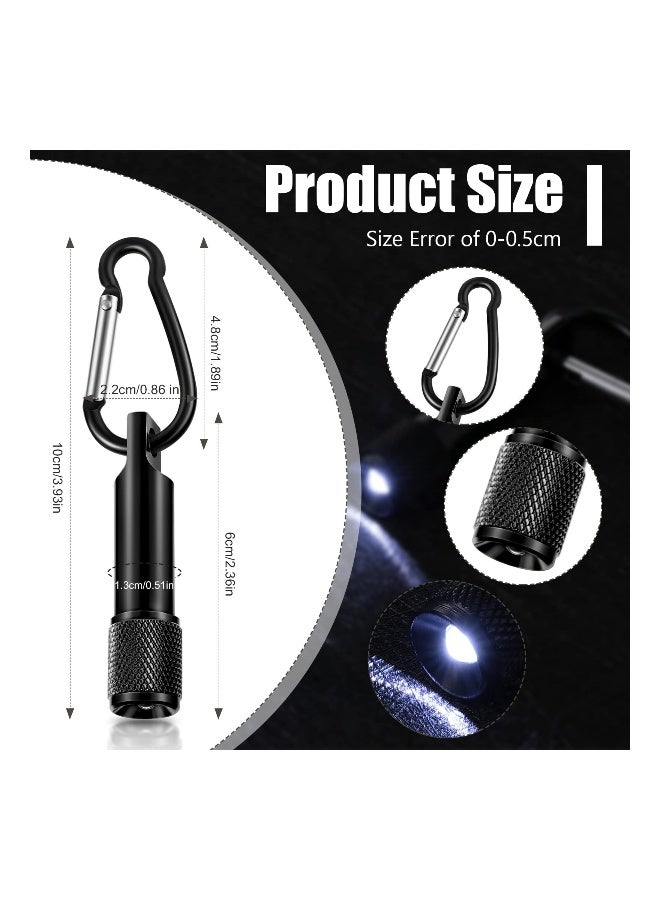 25 Pack Mini LED Keychain Flashlight, Carabiner Pocket Flashlight High Lumen EDC Light Portable Lighting Solution High Lumen EDC Light Black Mini Flashlights for Camping Hiking Outdoor(Black) - Image 4