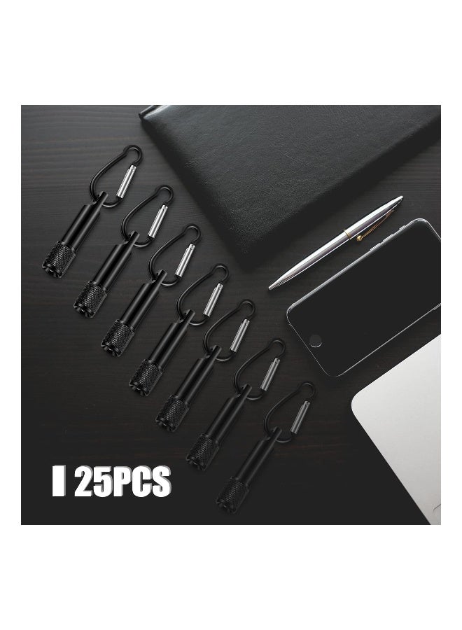 25 Pack Mini LED Keychain Flashlight, Carabiner Pocket Flashlight High Lumen EDC Light Portable Lighting Solution High Lumen EDC Light Black Mini Flashlights for Camping Hiking Outdoor(Black) - Image 3