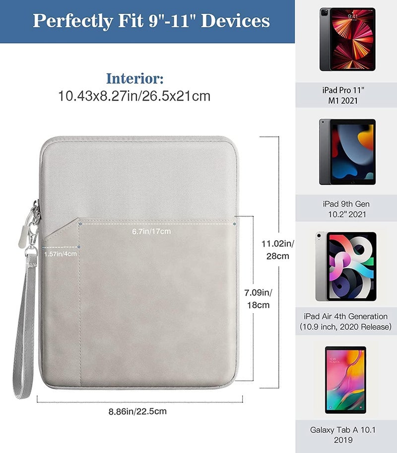 ProElite Tablet Sleeve Case Cover for Upto 11.5 inch for iPad 10.2/Air 10.9/Pro 11/ Samsung/Lenovo/Galaxy Tab A9 Plus/S8/S9/Realme Pad/Honor Pad X9/Xiaomi Mi pad 7/Redmi Pad/Oneplus Pad, Sea Green - Image 2