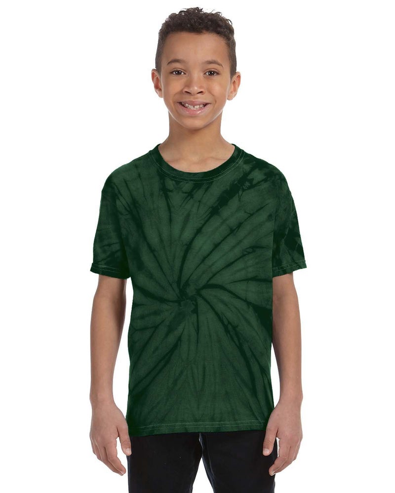 Colortone 100% Cotton Tie Dye T-Shirt for Kids 14-16, Large, Spider Green - Image 3