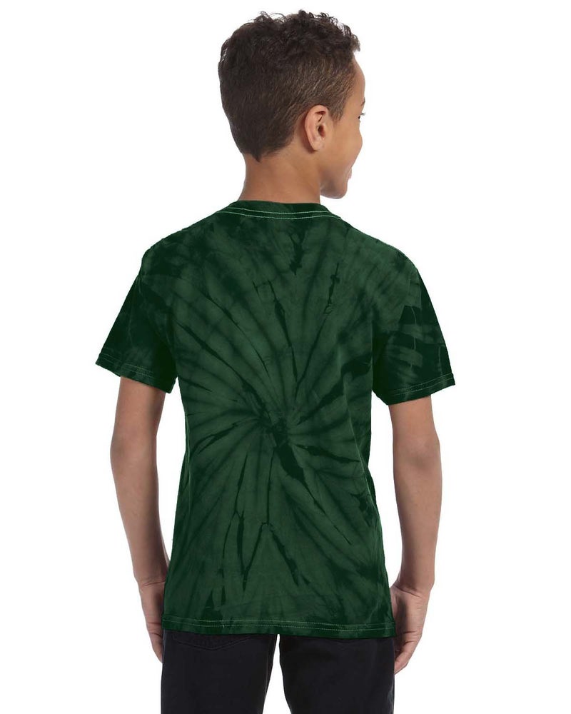 Colortone 100% Cotton Tie Dye T-Shirt for Kids 14-16, Large, Spider Green - Image 4
