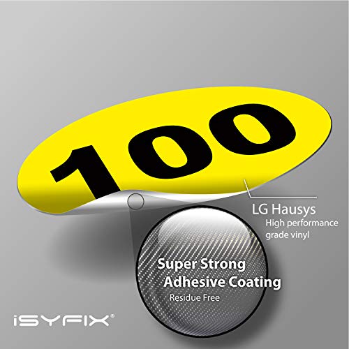 iSYFIX Consecutive Number Vinyl Stickers – 1 to 100, 1.5-inch, 1 set – Yellow Self Adhesive Premium Decal, Ideal for Inventory, Storage, Organizing, Boxes, Bins, Toolbox, Lockers & More Indoor/Outdoor - Image 3