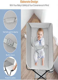 iMissiu Portable Changing Table, Waterproof Changing Table with Wheels, Adjustable Height Foldable Changing Station with Safety Belt and Large Storage Shelves for Newborns and Infants  - Image 4