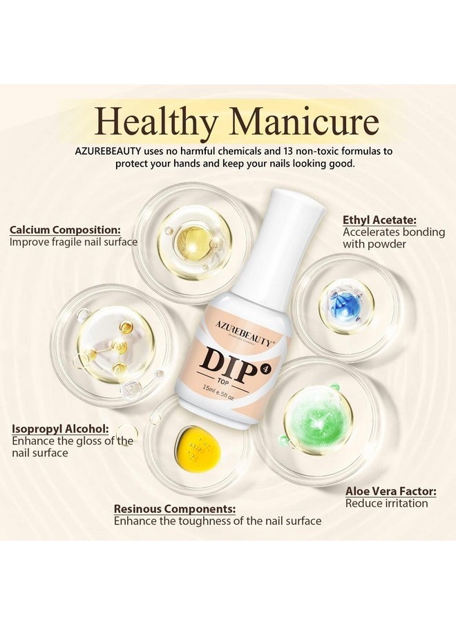 AZUREBEAUTY AZUREBEAUTY Dip Powder Top Coat 15 ml for Nail Dipping Powder Set French Nails Art Manicure Beginner DIY Salon  - Image 3