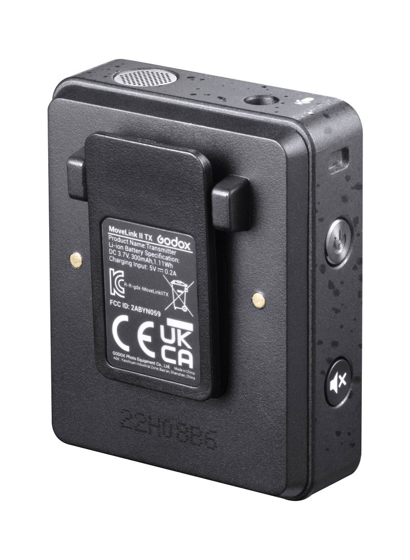 Godox Godox MoveLink II M1 Compact Wireless Microphone System for Cameras & Smartphones with 3.5mm (2.4 GHz, Black)  - Image 3