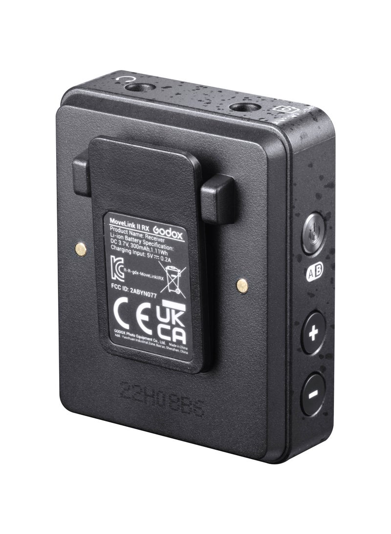 Godox Godox MoveLink II M1 Compact Wireless Microphone System for Cameras & Smartphones with 3.5mm (2.4 GHz, Black)  - Image 5