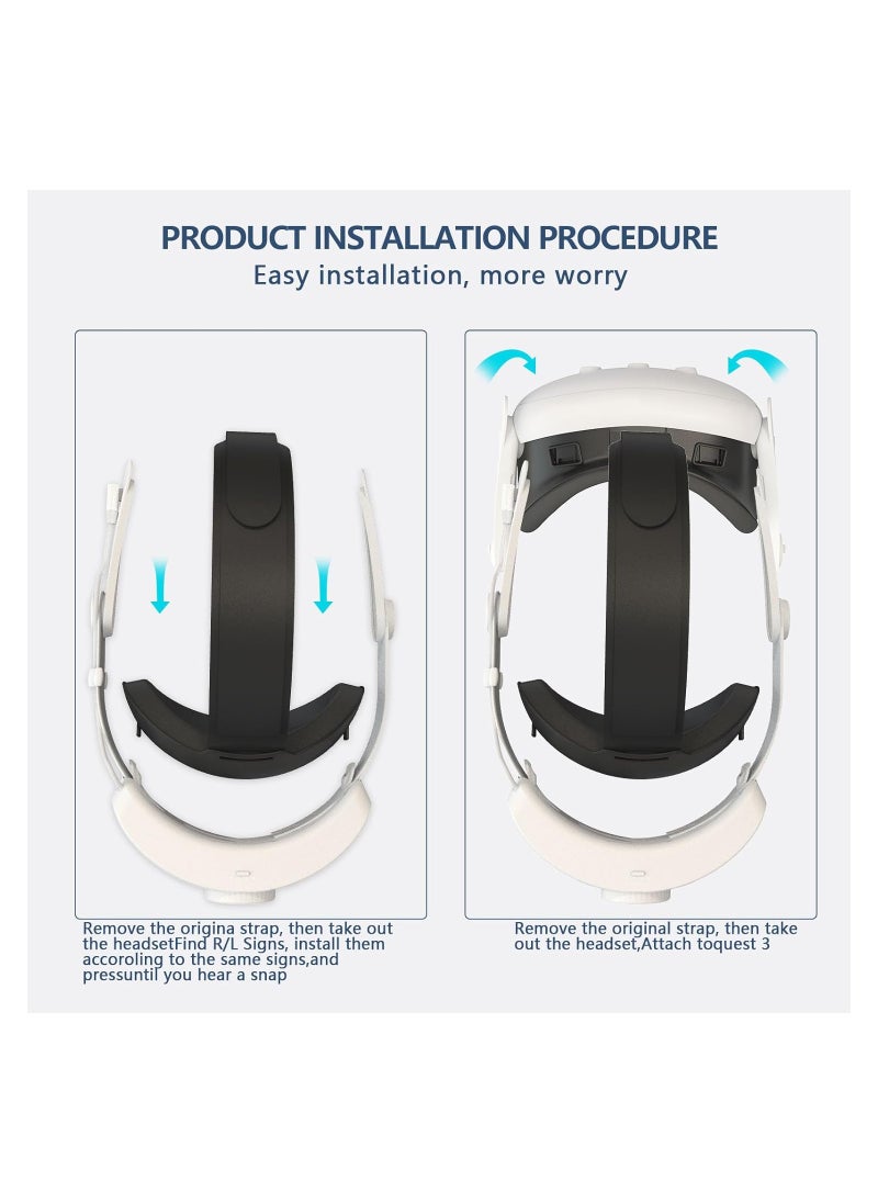 KASTWAVE - Head Strap for Meta Quest 3, Super Soft and Skin Friendly PU Surface, Elite Strap Replacement, Adjustable Enhanced Support and Lightweight Design VR Accessories for Meta Quest 3 - Image 1