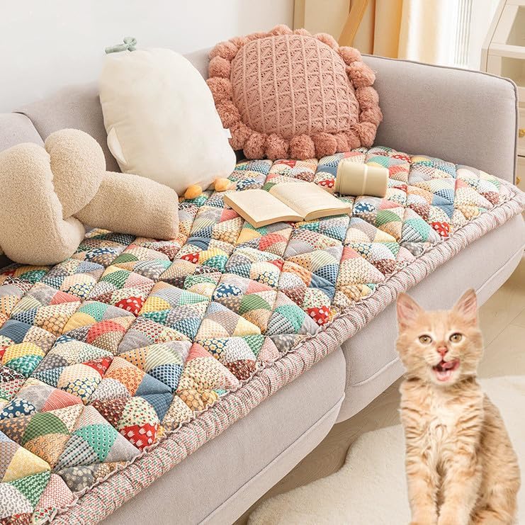 klarako 2023 New Garden Chic Cotton Protective Couch Cover (Colored,23.6x23.6 inch) - Image 1